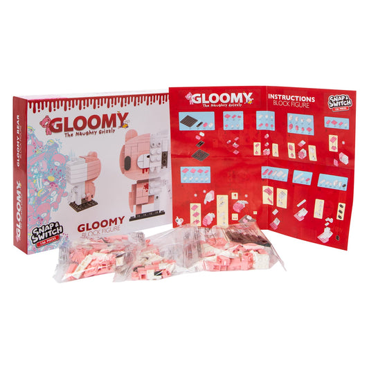 Gloomy The Naughty Grizzly Half-Skeleton Block Figure Snap & Switch Set
