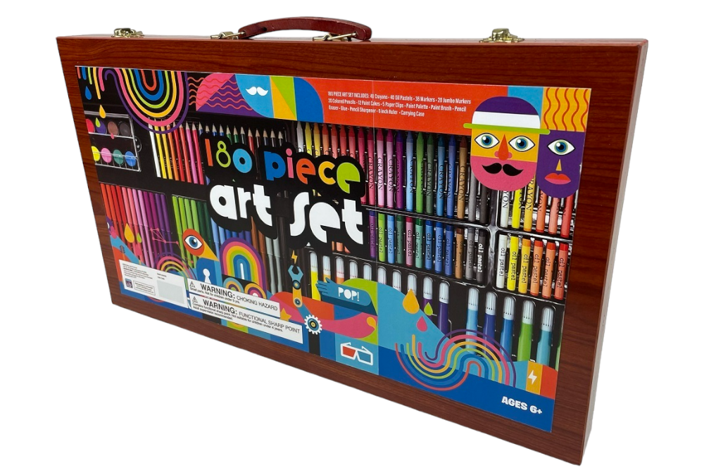 180 Piece Wood Case Art Set